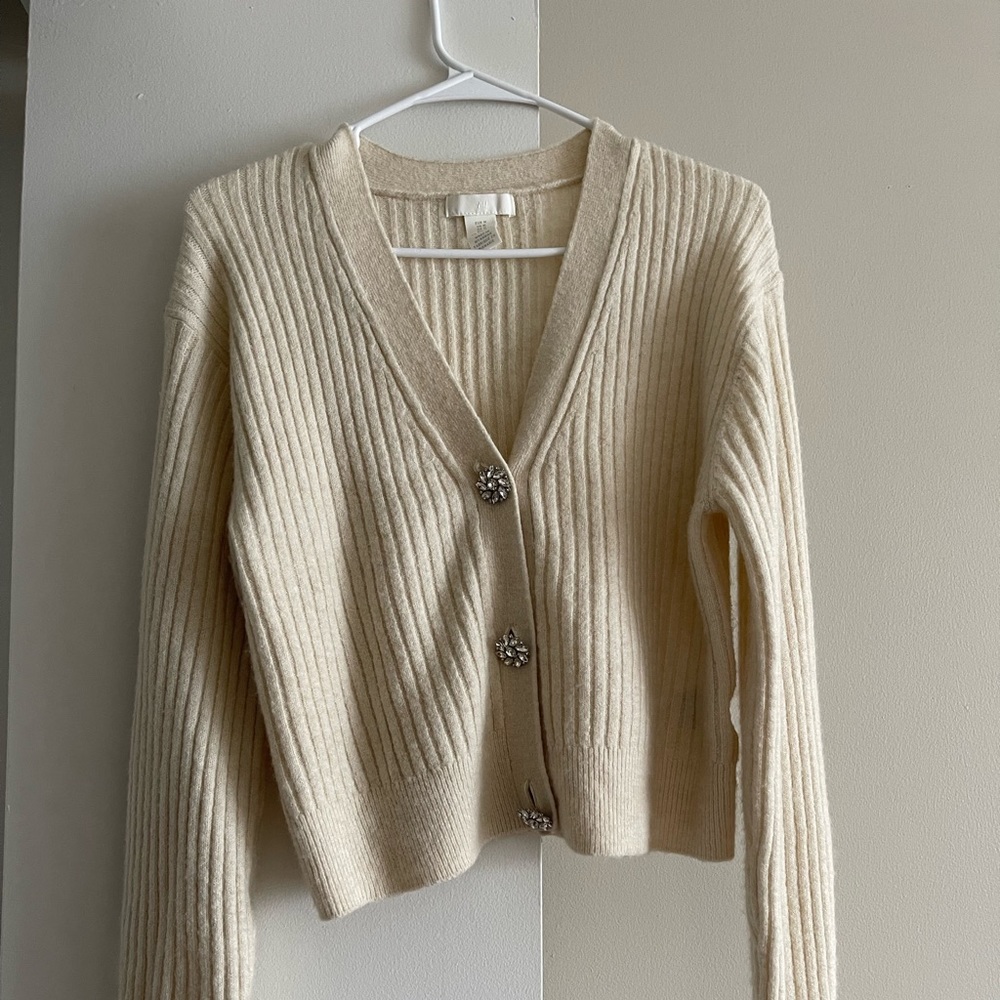 Rhinestone Button Cardigan